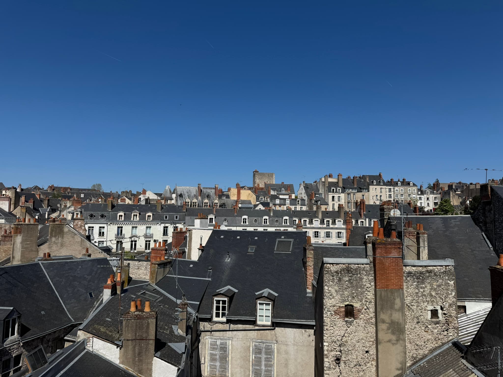 Vue sur les toits de la vieille ville de Blois depuis l'Atelier Paget